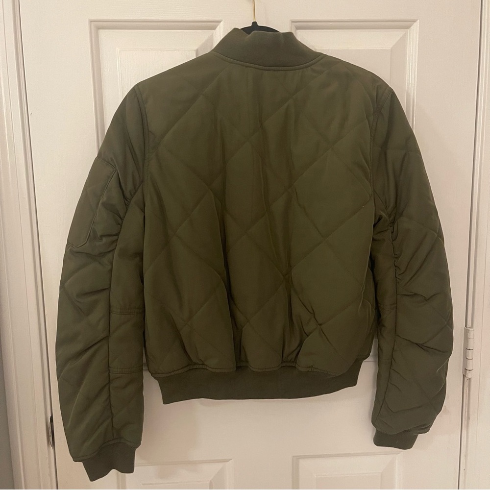 Aqua green lined bomber jacket - Picture 3 of 16